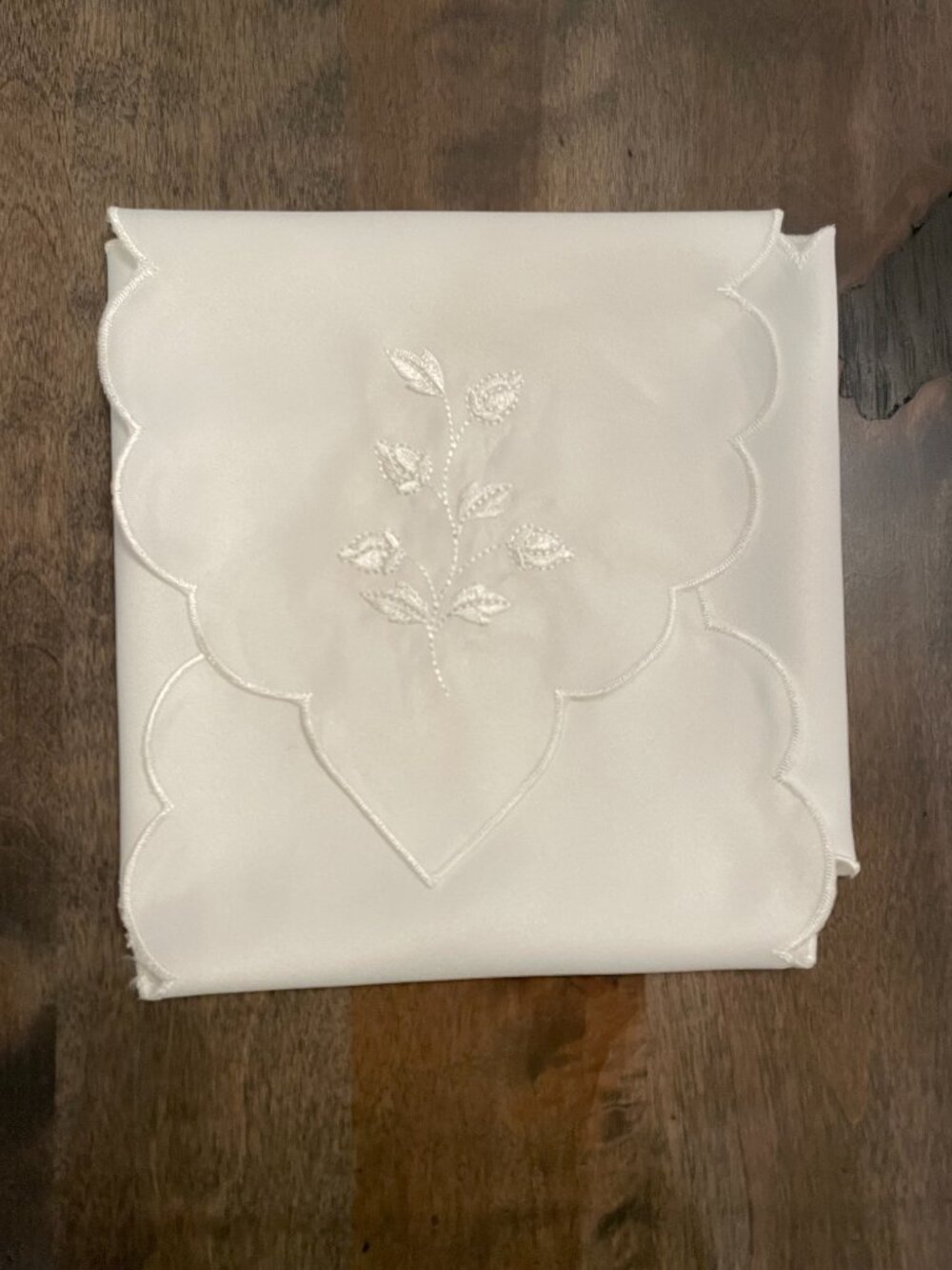 Bread Basket Liner Embroidered White NEW